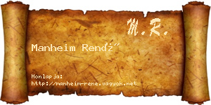 Manheim René névjegykártya